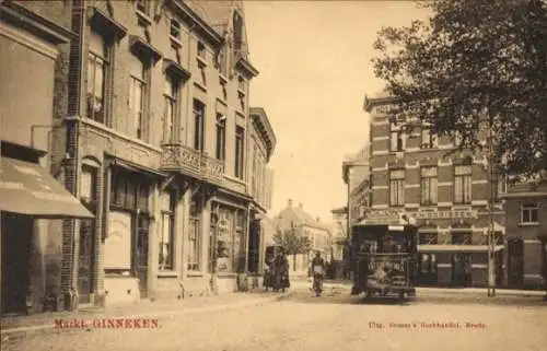 Ak Ginneken Breda Nordbrabant Niederlande, Markt, Pferdebahn