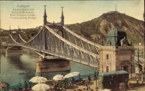 Ak Budapest Ungarn, Franz Josef Brücke