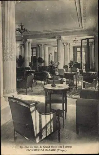 Ak Plombières les Bains Lothringen Vosges, Grand Hotel des Thermes, Innenansicht