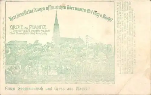 Ak Planitz Zwickau in Sachsen, Kirche, Segenswunsch