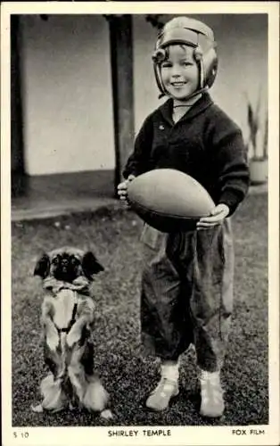 Ak Schauspielerin Shirley Temple, Portrait, Hund