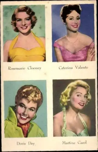 Ak Schauspielerin Rosemarie Clooney, Caterina Valente, Doris Day, Martine Carol, Portraits coloriert