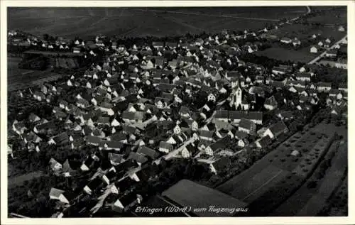 Ak Ertingen in Oberschwaben Württemberg, Blick auf den Ort, Fliegeraufnahme