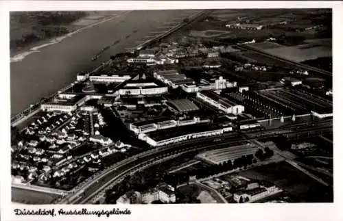 Ak Düsseldorf am Rhein, Fliegeraufnahme, Ausstellungsgelände