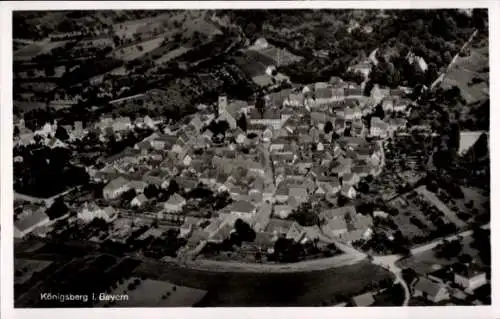 Ak Königsberg in Bayern Unterfranken, Fliegeraufnahme