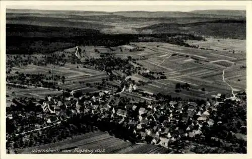 Ak Wiernsheim in Württemberg, Fliegeraufnahme