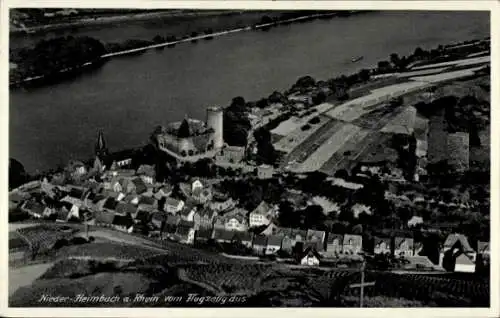 Ak Niederheimbach am Rhein, Fliegeraufnahme