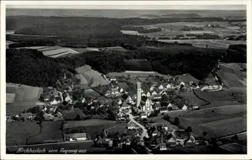 Ak Kirchhaslach in Schwaben, Fliegeraufnahme