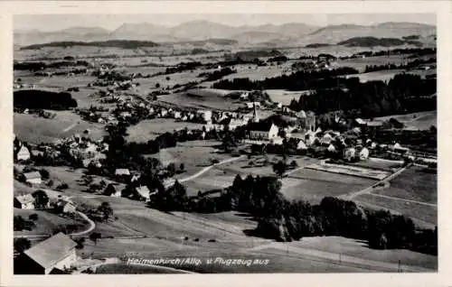 Ak Heimenkirch im Allgäu, Fliegeraufnahme, Kirche