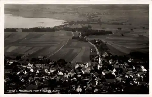 Ak Inning am Ammersee Oberbayern, Fliegeraufnahme