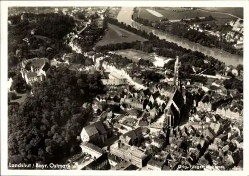 Ak Landshut in Niederbayern, Luftaufnahme