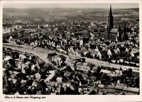 Ak Ulm an der Donau, Fliegeraufnahme der Stadt