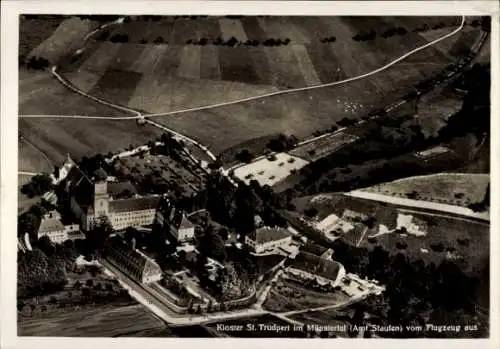 Ak St. Trudpert Obermünstertal Münstertal im Schwarzwald, Fliegeraufnahme, Kloster