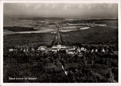 Ak Stuttgart, Schloss Solitude, Fliegeraufnahme