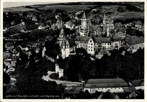 Ak Braunfels an der Lahn, Fliegeraufnahme