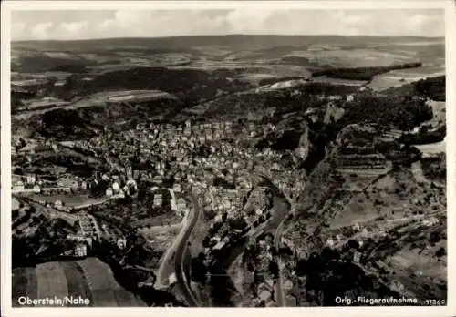 Ak Idar Oberstein an der Nahe, Fliegeraufnahme