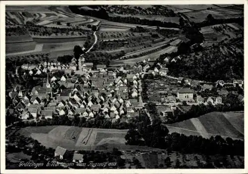 Ak Grötzingen Baden Württemberg, Fliegeraufnahme