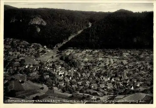 Ak Lautenbach Gernsbach im Murgtal Schwarzwald, Fliegeraufnahme