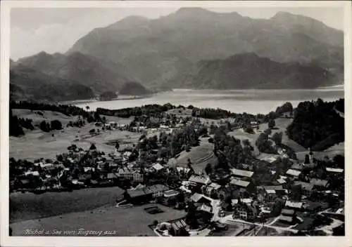 Ak Kochel am See Oberbayern, Fliegeraufnahme