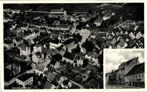 Ak Neustadt an der Aisch Mittelfranken, Fliegeraufnahme, Hotel Bayrischer Hof