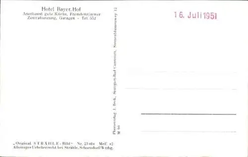 Ak Neustadt an der Aisch Mittelfranken, Fliegeraufnahme, Hotel Bayrischer Hof