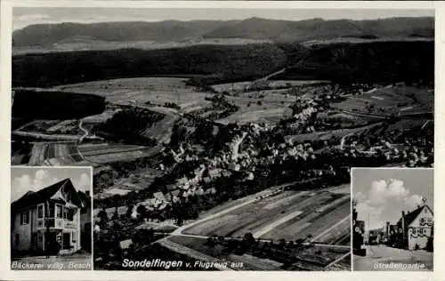 Ak Sondelfingen Reutlingen in Württemberg, Bäckerei v. Gg. Besch, Sondelfingen v. Flugzeug aus...