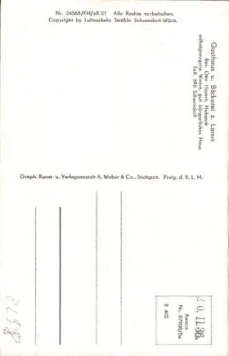 Ak Hebsack Remshalden in Württemberg, Hebsack vom Flugzeug aus,
Gasthaus
Zum
Lamm