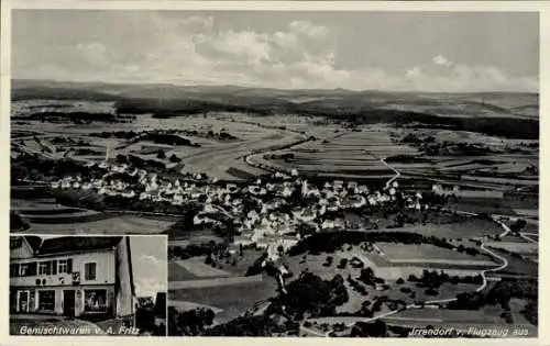 Ak Irrendorf Irndorf in Württemberg, Aufnahme von Irrendorf aus der Vogelperspektive, eingefüg...