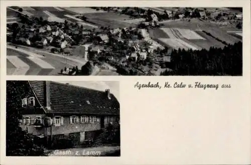 Ak Agenbach Neuweiler im Schwarzwald,  Gasthaus zum Lamm, Luftbild