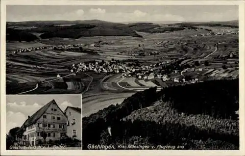 Ak Gächingen Sankt Johann auf der Schwäbischen Alb, Gastb. z. Hirschy. L. Goller,  Krs: Münsin...