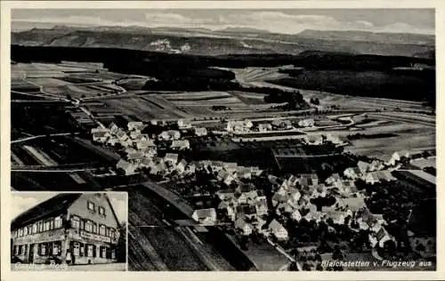 Ak Bleichstetten St. Johann in Württemberg, Fliegeraufnahme, Gasth. z. Rose