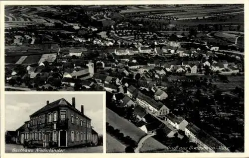 Ak Ormesheim Mandelbachtal im Saarland, Fliegeraufnahme, Gasthaus Niederländer