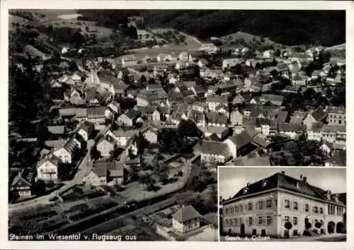 Ak Steinen im Wiesental Schwarzwald Baden, Fliegeraufnahme, Gasth. zum Ochsen