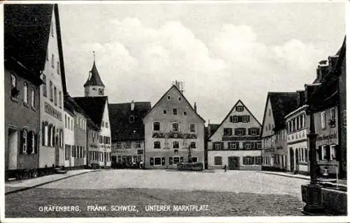 Ak Gräfenberg Fränk. Schweiz, Unterer Marktplatz, Häuser