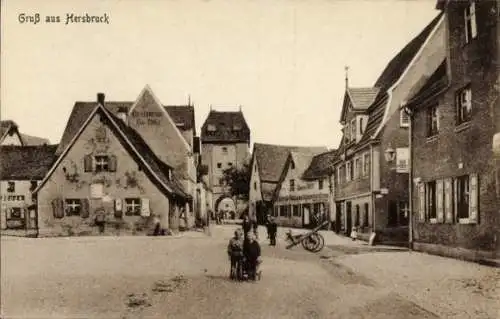 Ak Hersbruck in Mittelfranken, Ortspartie, Kinder