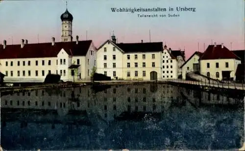 Ak Ursberg in Schwaben, Wohltätigkeitsanstalten, Teilansicht von Süden