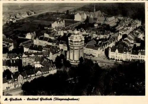 Ak Mönchengladbach, Fliegeraufnahme, Stadtteil Gladbach, Wasserturm