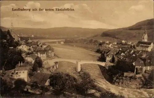 Ak Laufenburg am Hochrhein, Totale mit der neuen Rheinbrücke