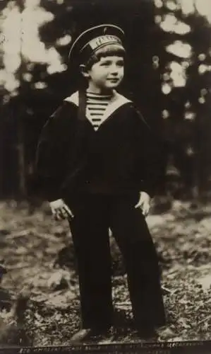 Ak Zarewitsch Alexei Nikolajewitsch Romanow, Kinderportrait im Matrosenanzug