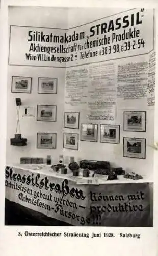 Ak Salzburg in Österreich, 3. Österreichischer Straßentag Juni 1928, Silikatmakadam Strassil