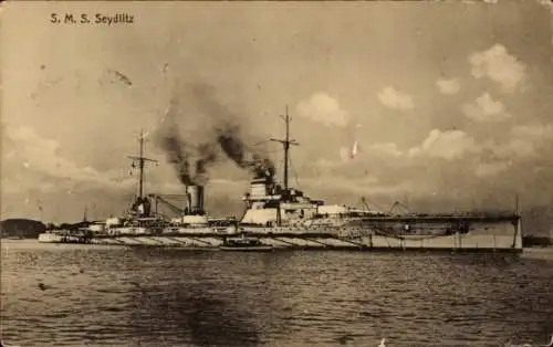 Ak Deutsches Kriegsschiff, SMS Seydlitz, Großer Kreuzer, Kaiserliche Marine