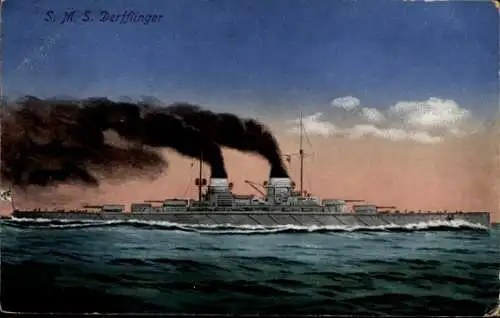 Ak Deutsches Kriegsschiff, SMS Derfflinger, Kaiserliche Marine