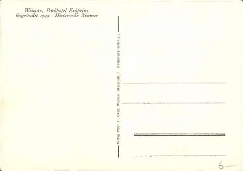 Ak Weimar in Thüringen, Parkhotel Erbprinz