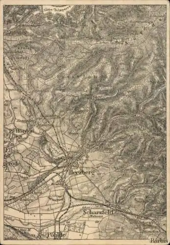 Landkarten Ak Herzberg am Harz, Scharzfeld, Hörden, Pöhlde, Lonau