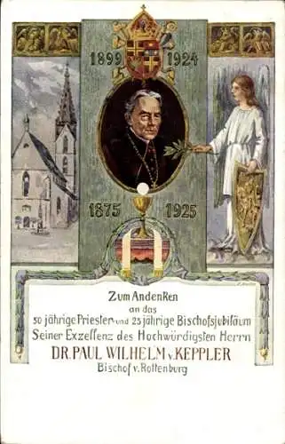 Litho Dr. Paul Wilhelm von Keppler, Bischof von Rottenburg,Priester- u. 25jähriges Bischofsjubiläum