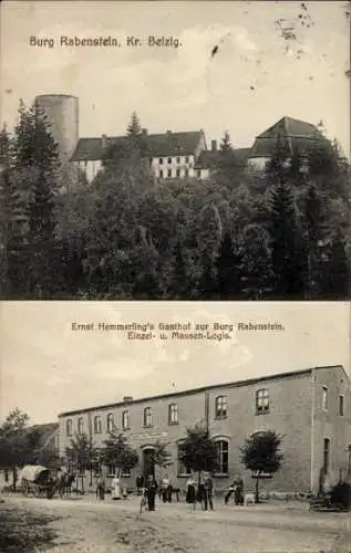 Ak Raben Rabenstein im Fläming, Burg Rabenstein, Ernst Hemmerling´s Gasthof