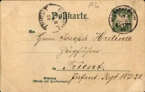 Litho Neumarkt Sankt Veit an der Rott Oberbayern, Gesamtansicht, Hauptplatz
