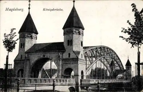 Ak Magdeburg in Sachsen Anhalt, Blick auf die Königsbrücke