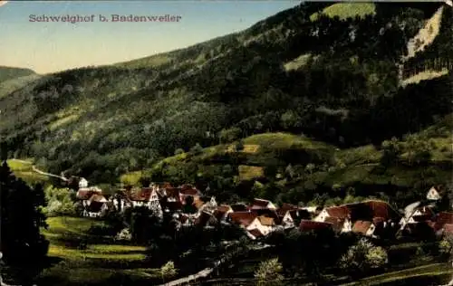 Ak Schweighof Badenweiler im Kreis Breisgau Hochschwarzwald, Blick auf den Ort mit Umgebung