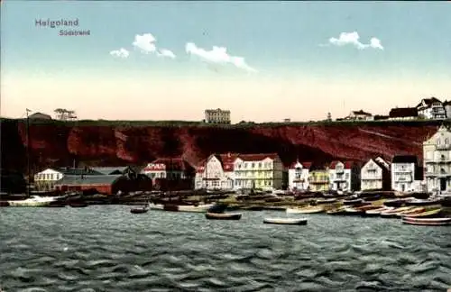 Ak Helgoland Nordsee, Blick auf den Südstrand, Häuser